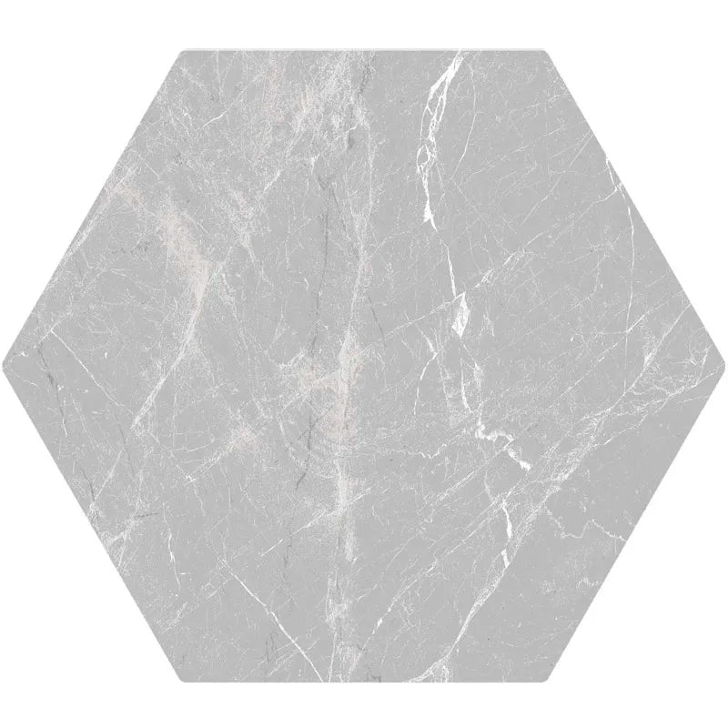 Marble Pietra Gray Matte Hexagon Porcelain Tile 8" × 9"